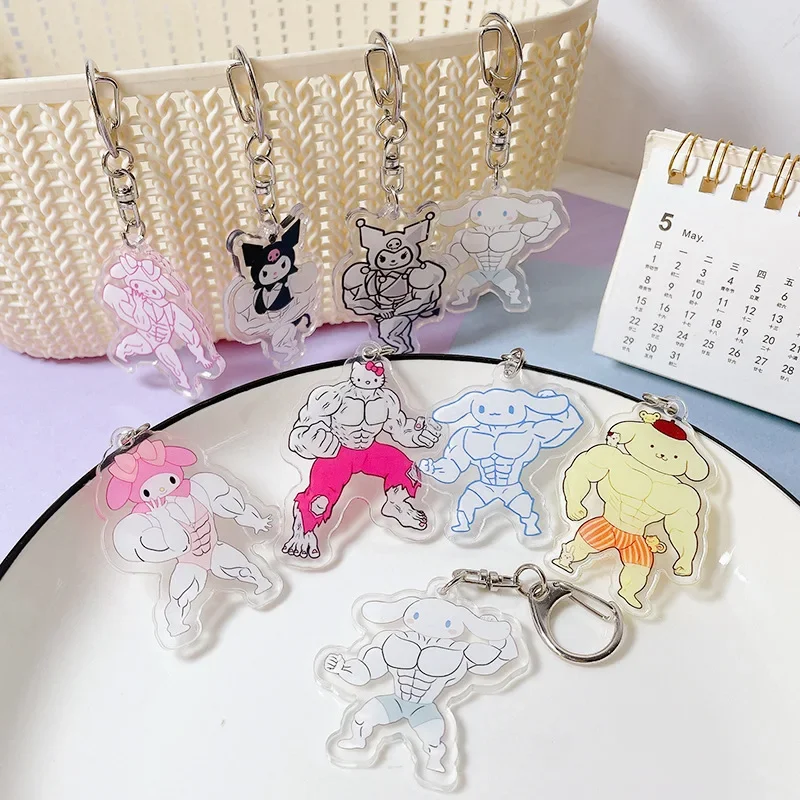 Funny Sanrio Muscle Dark Wind Keychain Kawaii Anime Hello Kitty Keychain Fitness Hunk Couple Melody Kuromi Bag Keyrings Pendant
Funny Sanrio Muscle Dark Wind Keychain Kawaii Anime Hello Kitty Keychain Fitness Hunk Couple Melody Kuromi Bag Keyrings Pendant