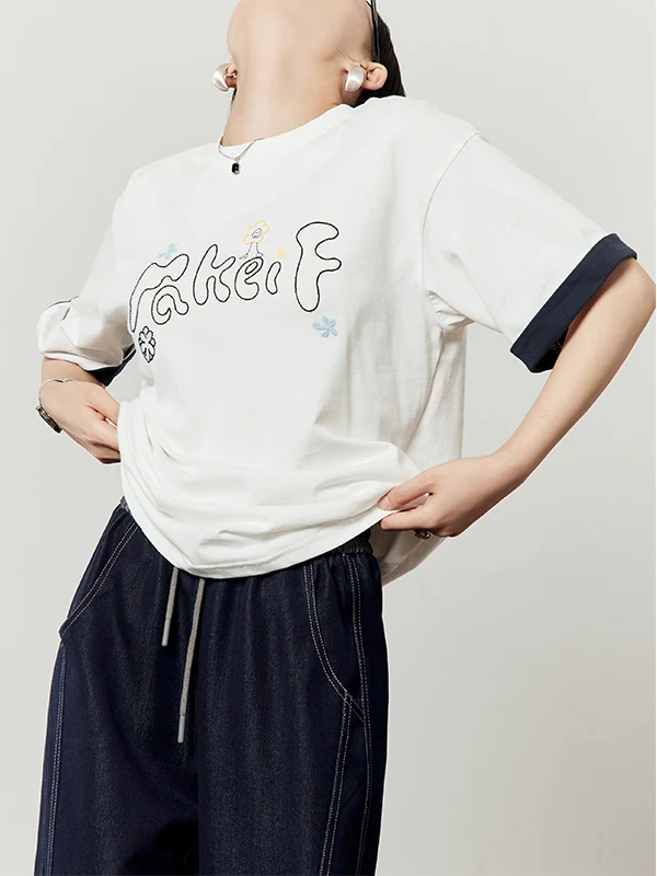 Белая женская летняя футболка с вышитыми буквами, новинка Sle Commute ort Sve, цветной дизайн с воротником, повседневный свободный крой
Белая женская летняя футболка с вышитыми буквами, новинка Sle Commute ort Sve, цветной дизайн с воротником, повседневный свободный крой