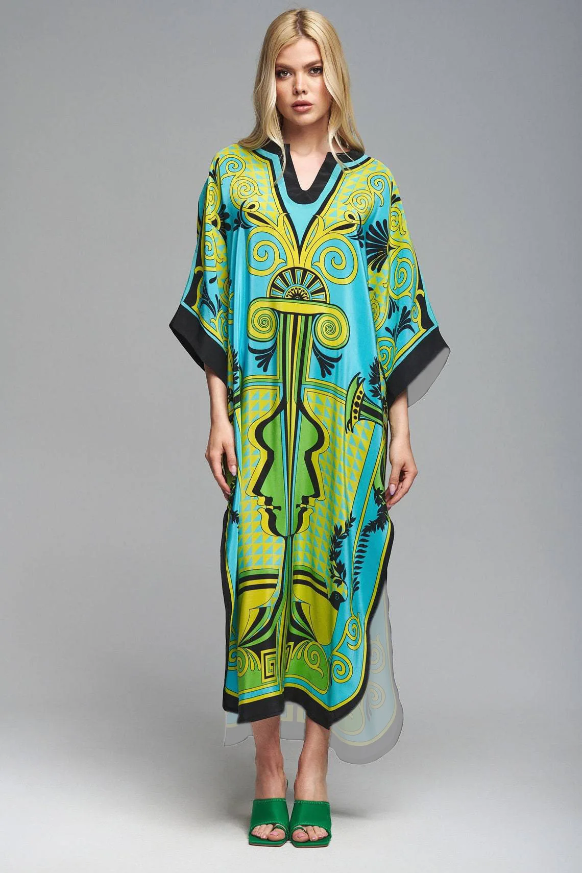 Women's V-Neck Batwing Sleeve Kaftan Dress Lightweight Beach Swimwear Cover Up for Mumu Tropical Vacation
Women's V-Neck Batwing Sleeve Kaftan Dress Lightweight Beach Swimwear Cover Up for Mumu Tropical Vacation