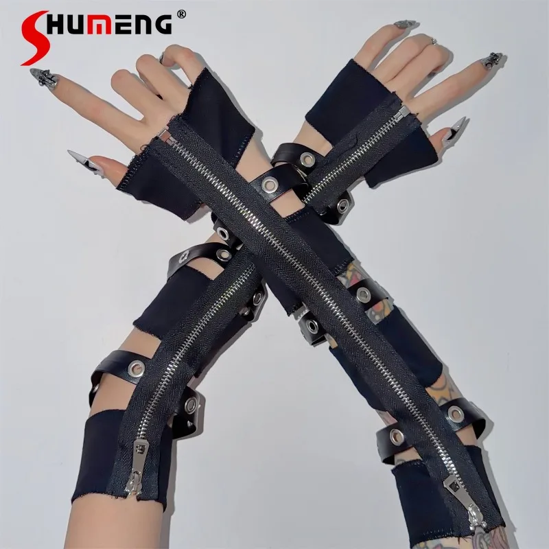 Длинные перчатки-рукава в стиле Y2K для выступлений, аксессуары в стиле американского панка, полупальцевые перчатки с вырезами
Длинные перчатки-рукава в стиле Y2K для выступлений, аксессуары в стиле американского панка, полупальцевые перчатки с вырезами