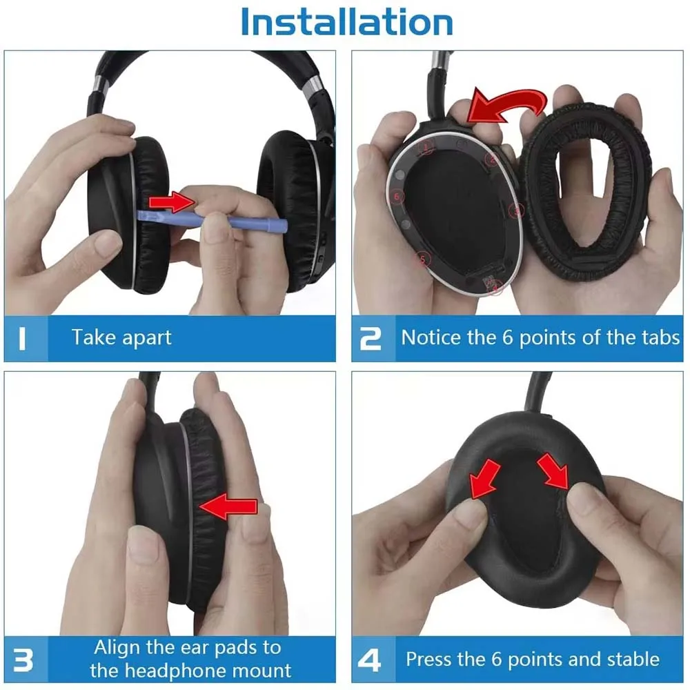Replacement for Sennheiser PXC480/550 MB/Adapt 660 Ear Pads Earphone Cushions Replacement for Sennheiser PXC480/550 MB/Adapt 660 Ear Pads Earphone Cushions