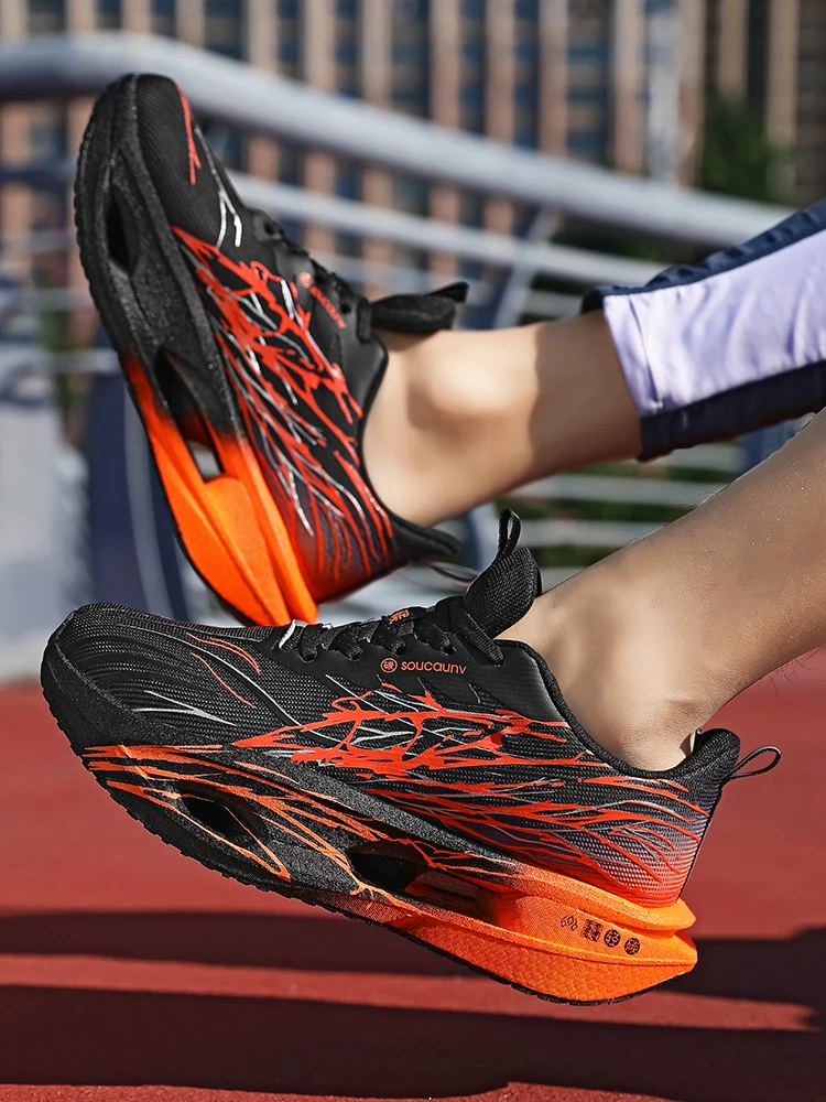 Black Orange Flame Carbon Plate Running Shoes Breathable Lightweight Professional Marathon Racing Sneakers
Black Orange Flame Carbon Plate Running Shoes Breathable Lightweight Professional Marathon Racing Sneakers