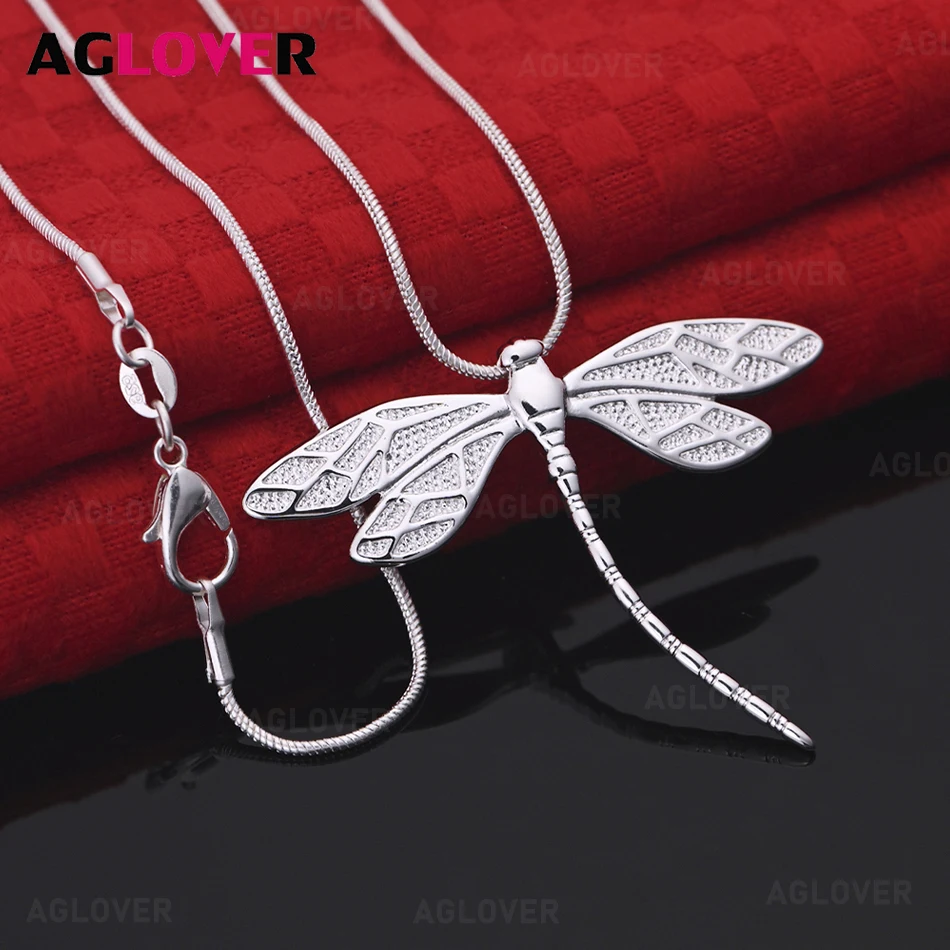 AGLOVER 925 Sterling Silver Dragonfly Pattern Pendant Necklace Fashion Women's Jewelry Christmas Gift Accessories 
AGLOVER 925 Sterling Silver Dragonfly Pattern Pendant Necklace Fashion Women's Jewelry Christmas Gift Accessories