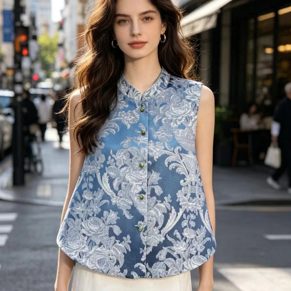 Spring Autumn New Vintage Womens Vest Chinese Style Sleeveles Coat Woman Waistcoat Fashion Jacquard Outfits Cardigan Top
Spring Autumn New Vintage Womens Vest Chinese Style Sleeveles Coat Woman Waistcoat Fashion Jacquard Outfits Cardigan Top