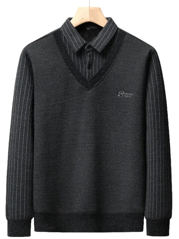 Мужской теплый трикотажный свитер с флисовой подкладкой, имитация двухслойной одежды, для мужчин среднего и старшего возраста, защита от зимних холодов
Мужской теплый трикотажный свитер с флисовой подкладкой, имитация двухслойной одежды, для мужчин среднего и старшего возраста, защита от зимних холодов