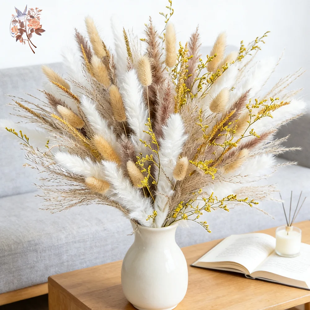 100PCS Pampas Reed Grass Boho Decor Bouquet Dried Flower Arrangement Rabbit Tail Home Table Rustic Farmhouse Bedroom Vase Filler
100PCS Pampas Reed Grass Boho Decor Bouquet Dried Flower Arrangement Rabbit Tail Home Table Rustic Farmhouse Bedroom Vase Filler