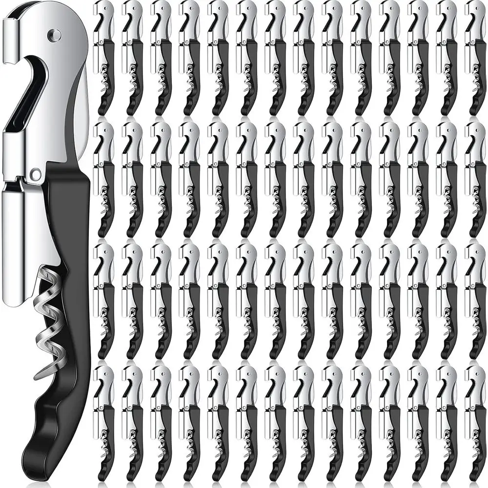 Double Hinged Heavy Duty Waiter's Corkscrew, All-in-One Wine Opener with Foil Cutter, 100 Pack
Double Hinged Heavy Duty Waiter's Corkscrew, All-in-One Wine Opener with Foil Cutter, 100 Pack