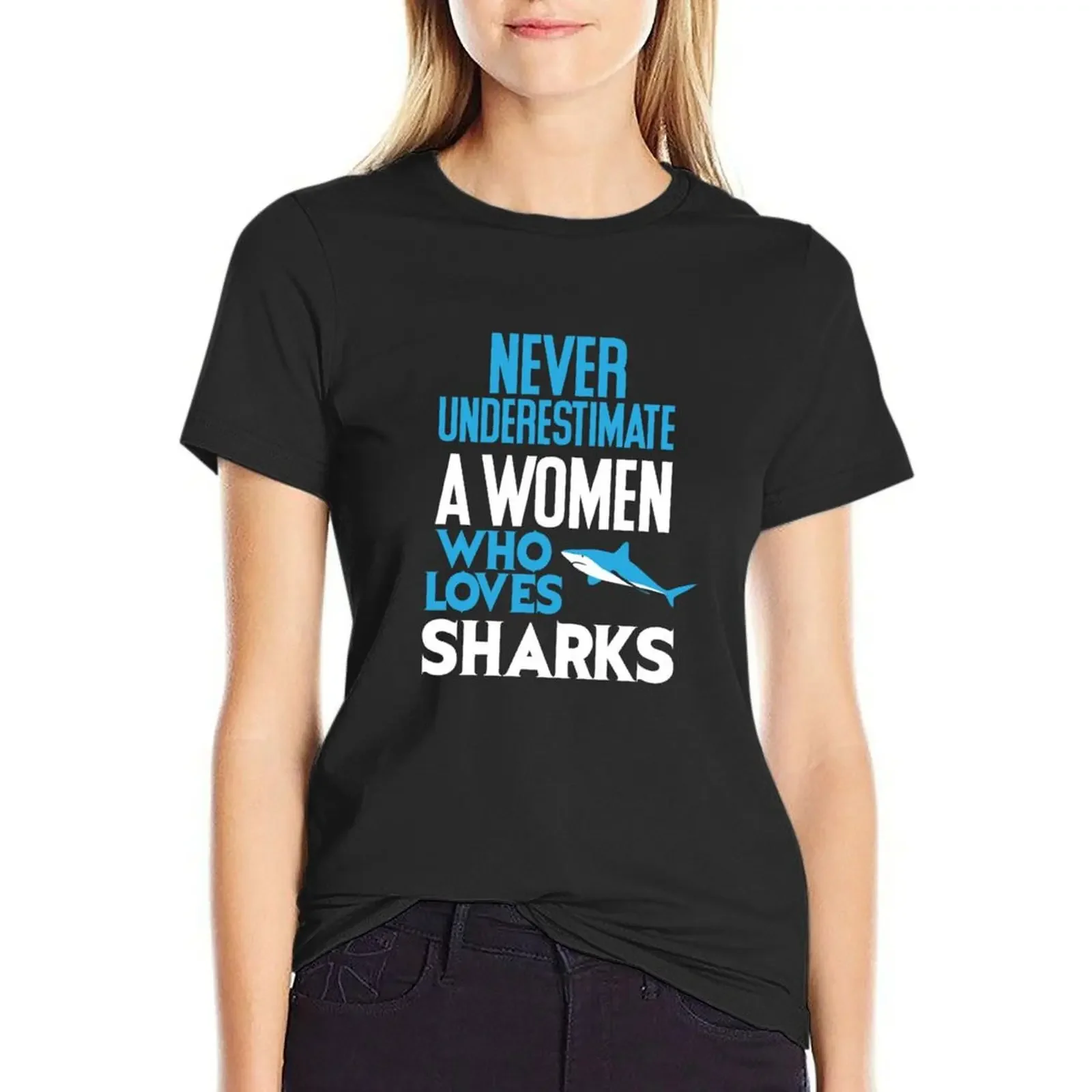 Funny Woman Who Loves Sharks T-Shirt vintage vintage clothes graphics Short sleeve tee funny t shirts for Women
Funny Woman Who Loves Sharks T-Shirt vintage vintage clothes graphics Short sleeve tee funny t shirts for Women