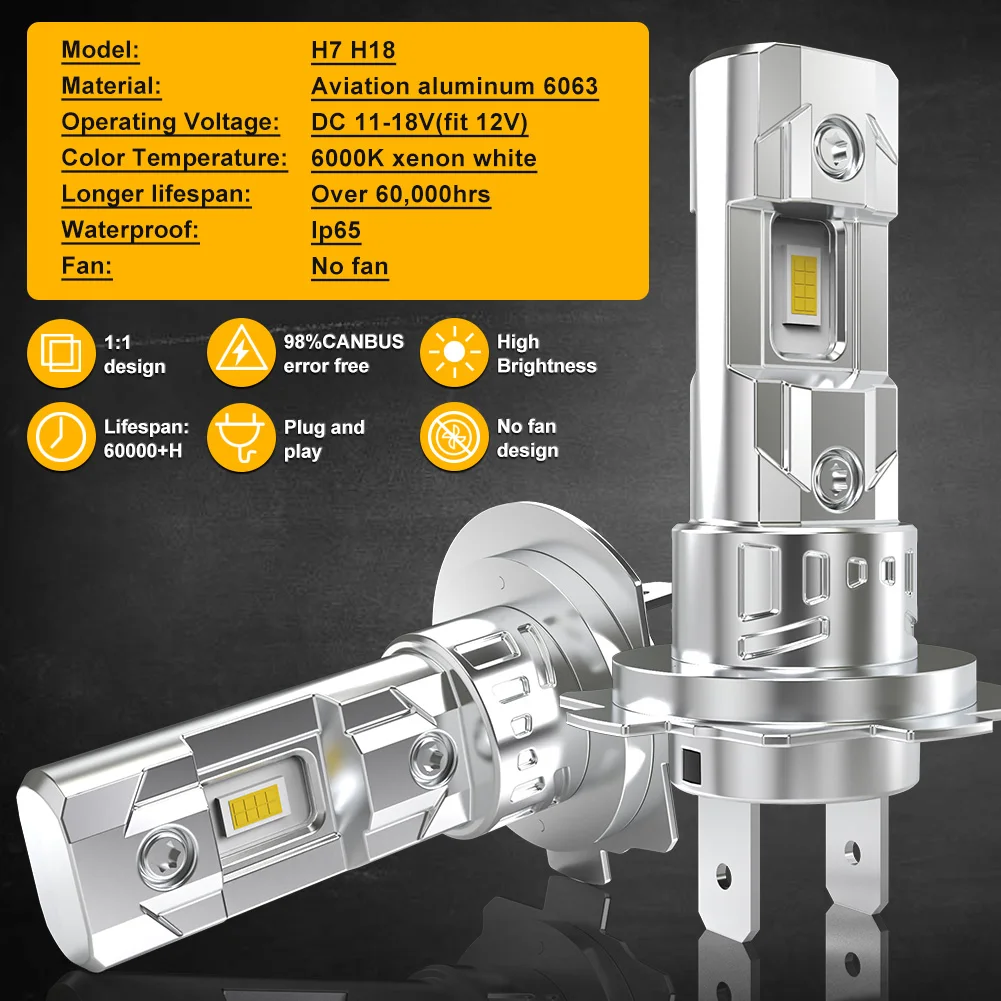 2x H7 LED Fog Lights 12000Lm 55w 6000K Low Beam Car Headlight Bulbs Wireless Fanless For BMW Audi Skoda Hyundai VW Passat Golf
2x H7 LED Fog Lights 12000Lm 55w 6000K Low Beam Car Headlight Bulbs Wireless Fanless For BMW Audi Skoda Hyundai VW Passat Golf