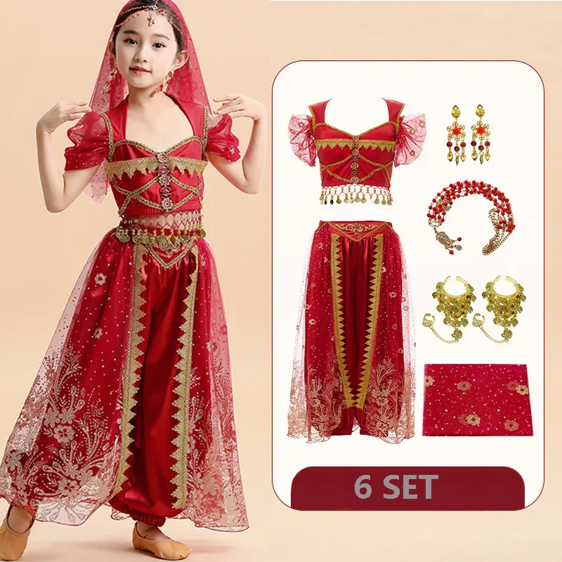 2024 Kids Belly Dance Set India Oriental Indian Princess Dance Sari Girl Performance Costume Bollywood Children Stage Outfit
2024 Kids Belly Dance Set India Oriental Indian Princess Dance Sari Girl Performance Costume Bollywood Children Stage Outfit