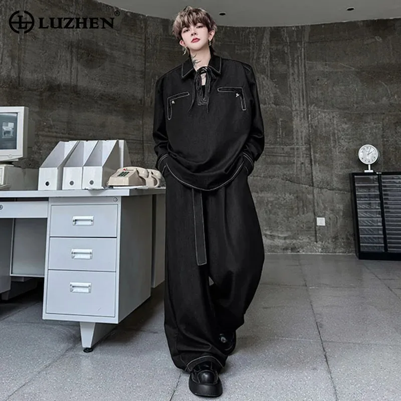 LUZHEN элегантные красивые джинсовые комплекты из двух предметов, новинка 2025, высококачественные свободные прямые широкие джинсы, модный уличный пуловер JY3591
LUZHEN элегантные красивые джинсовые комплекты из двух предметов, новинка 2025, высококачественные свободные прямые широкие джинсы, модный уличный пуловер JY3591