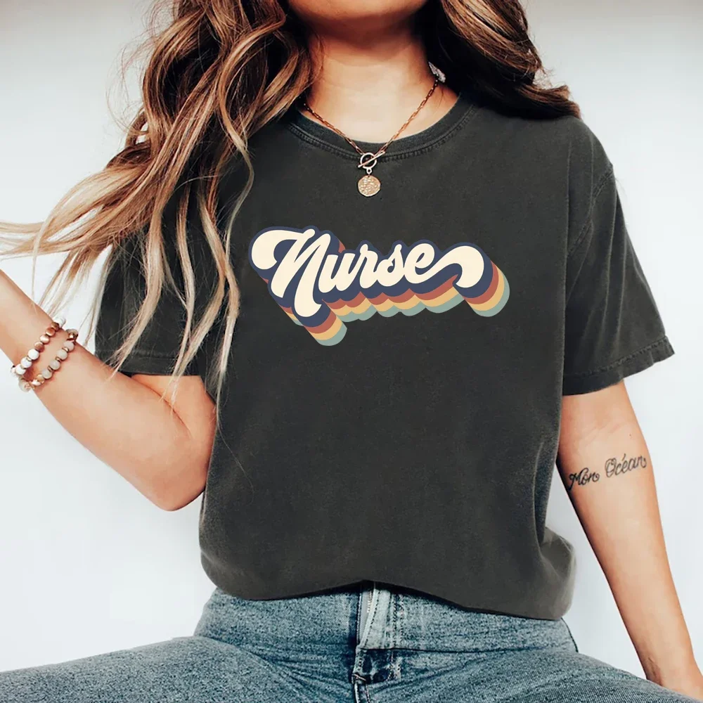 Retro Nurse T-Shirts Registered Nurse Shirt Women Graphic T Shirts RN Short Sleeve T-shirts Nurse Day Gift Female Casual Tops
Retro Nurse T-Shirts Registered Nurse Shirt Women Graphic T Shirts RN Short Sleeve T-shirts Nurse Day Gift Female Casual Tops