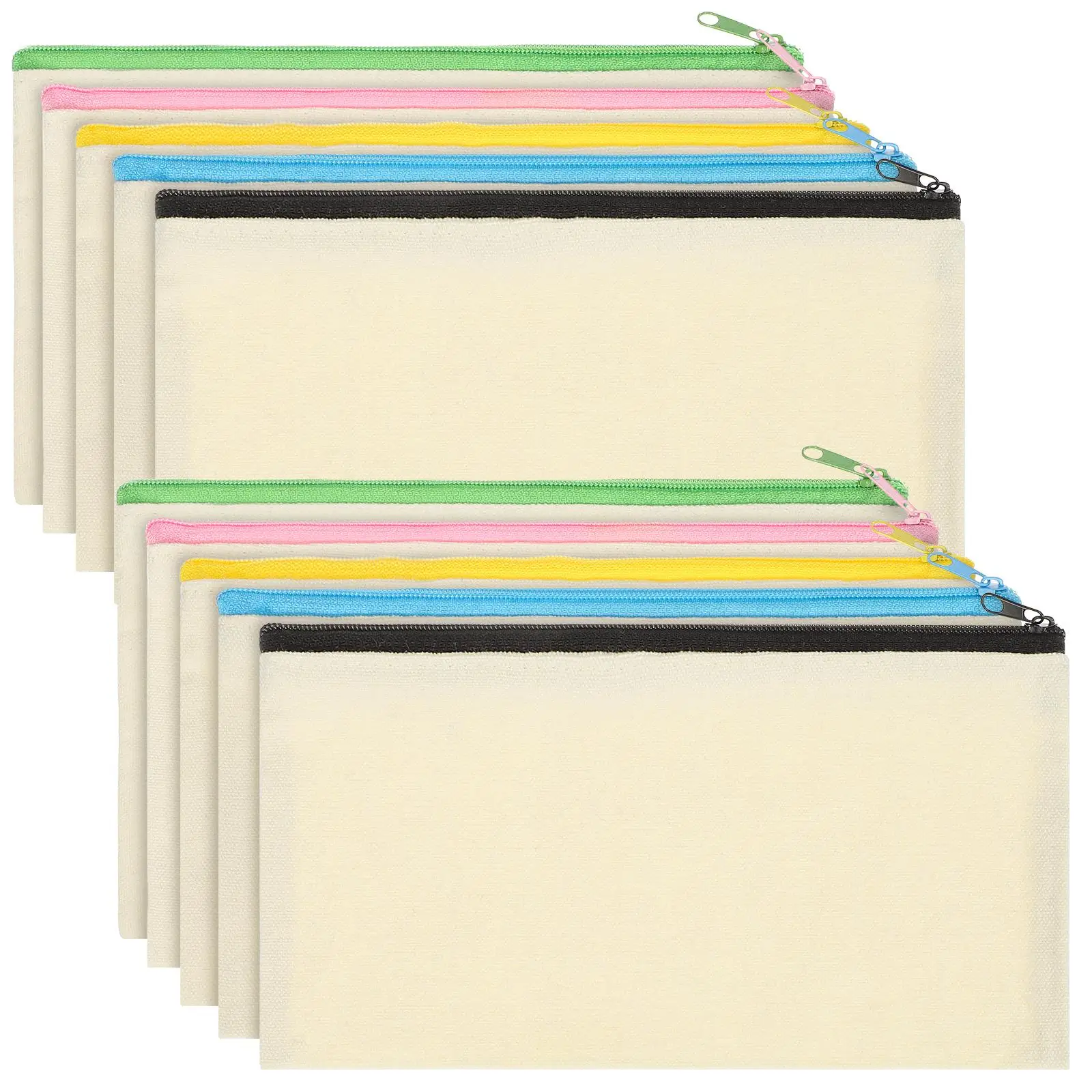 10 Pcs Canvas Zipper Pencil Case Large Capacity Pen Holder Pouch Colorful Zippers Storage Bags Washable Organizer Solution
10 Pcs Canvas Zipper Pencil Case Large Capacity Pen Holder Pouch Colorful Zippers Storage Bags Washable Organizer Solution