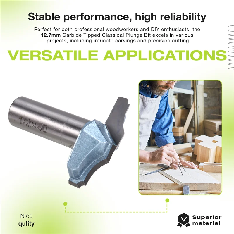 【Today-Only!】12.7Mm Carbide Tipped Classical Plunge Router Bit With Coating For Woodworking, CNC Tungsten Milling Cutter
【Today-Only!】12.7Mm Carbide Tipped Classical Plunge Router Bit With Coating For Woodworking, CNC Tungsten Milling Cutter