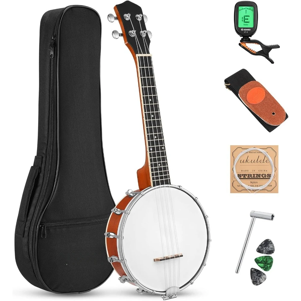 23 Inch Banjo, with Banjo Tuners, Gig Bag, 4 String Banjo Kit Stringed Musical Instruments for Adult Beginner, Ukulele
23 Inch Banjo, with Banjo Tuners, Gig Bag, 4 String Banjo Kit Stringed Musical Instruments for Adult Beginner, Ukulele