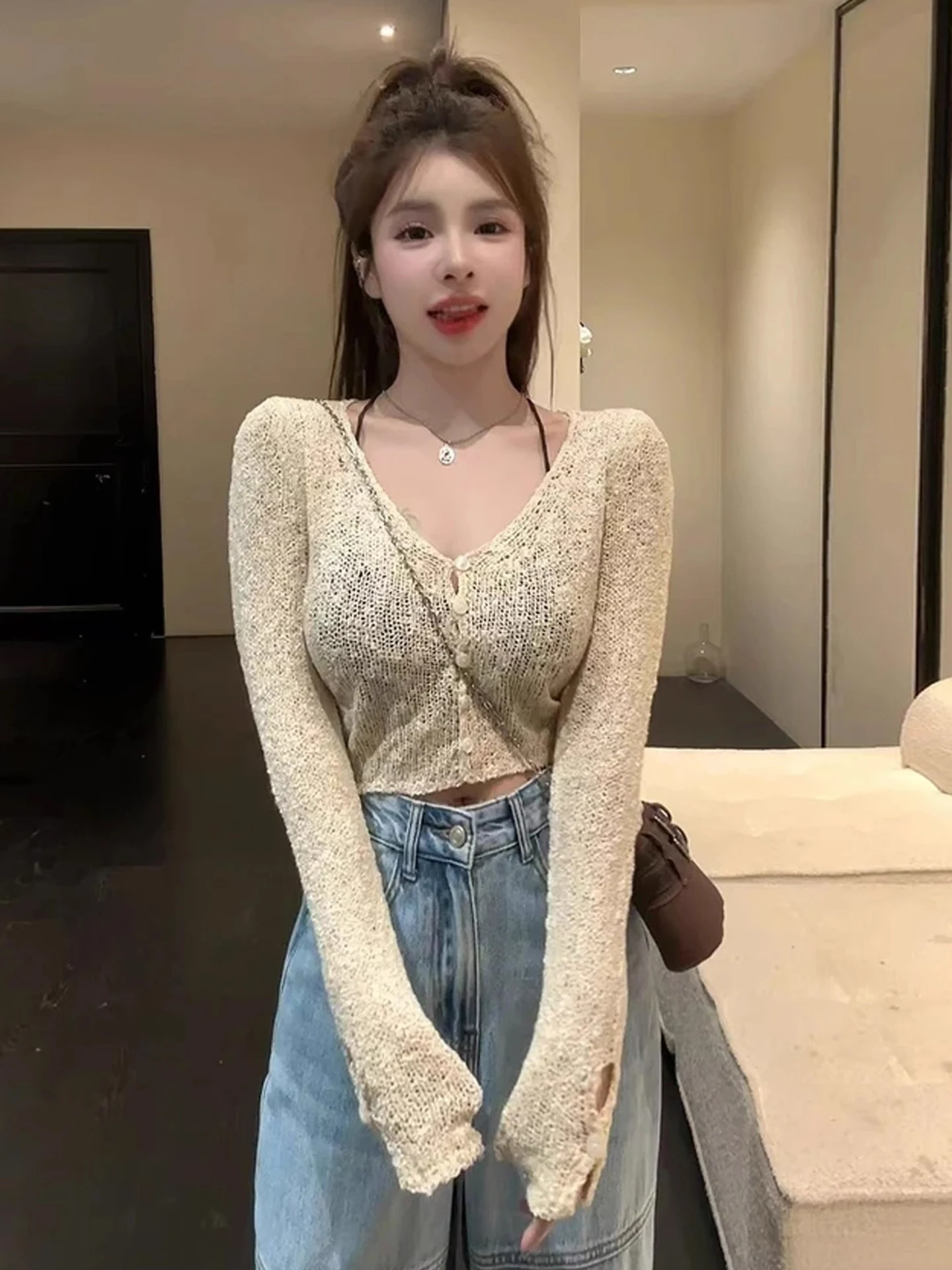 Cleanfit Long Sve Knitted Open Cardigan Women's Early Autumn New Sle Slim Design Sexy Top Candy Color Decorated id Pat...
Cleanfit Long Sve Knitted Open Cardigan Women's Early Autumn New Sle Slim Design Sexy Top Candy Color Decorated id Pat...