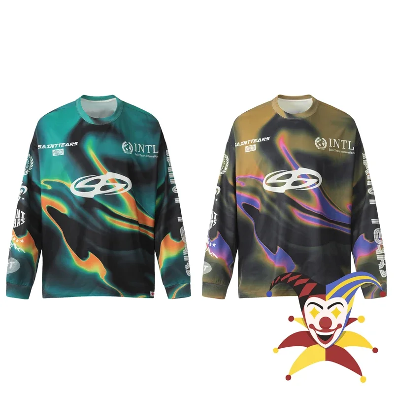Tie-dyed Saint Tears T-Shirt Top Men Women High Quality Streetwear Vintage Long Sleeved T Shirt With Tags
Tie-dyed Saint Tears T-Shirt Top Men Women High Quality Streetwear Vintage Long Sleeved T Shirt With Tags