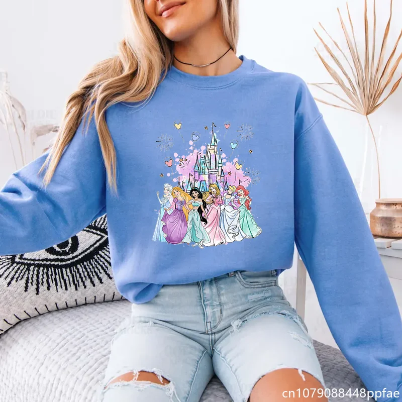 New Fashion Disney Castle Princess Pattern Sweatshirt Women's Fashion Outdoor Long Sleeve Round Neck Pullover Top
New Fashion Disney Castle Princess Pattern Sweatshirt Women's Fashion Outdoor Long Sleeve Round Neck Pullover Top