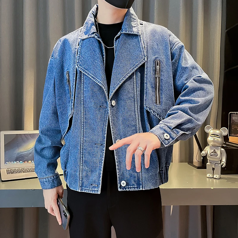 Korean Fashion Water Denim Jacket for Men Autumn Loose Lapel Casual Jeans Social Streetwear Harajuku Hip Hop Coat Men Clothing
Korean Fashion Water Denim Jacket for Men Autumn Loose Lapel Casual Jeans Social Streetwear Harajuku Hip Hop Coat Men Clothing