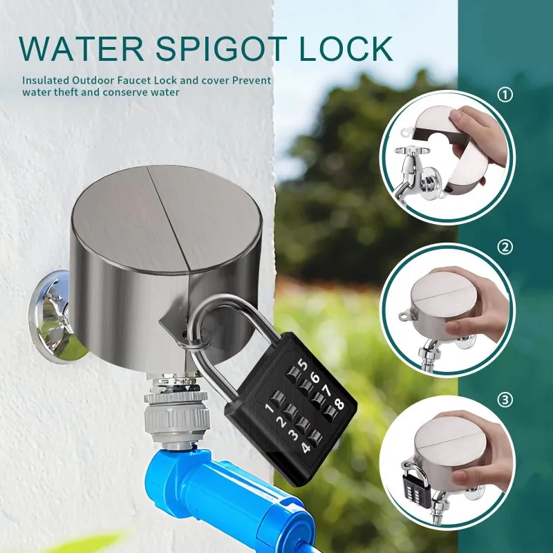 BMBY-Water Spigot Faucet Lock 3PCS For 1-1/2 To 3 Inch Hose, Prevents Unauthorized Use And Theft
BMBY-Water Spigot Faucet Lock 3PCS For 1-1/2 To 3 Inch Hose, Prevents Unauthorized Use And Theft