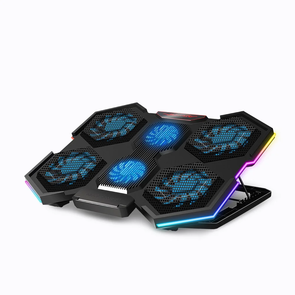 Кулер для ноутбука с RGB-подсветкой, регулируемая высота, охлаждающая подставка с шестью вентиляторами для игрового ноутбука, кулер-радиатор
Кулер для ноутбука с RGB-подсветкой, регулируемая высота, охлаждающая подставка с шестью вентиляторами для игрового ноутбука, кулер-радиатор