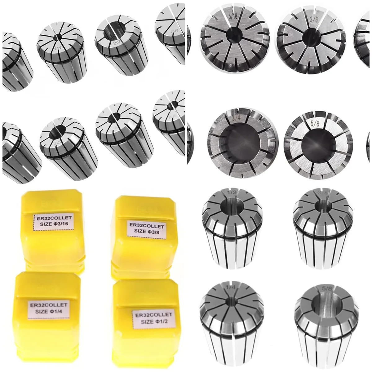 Набор пружинных цанг ER32 1/8-3/4 дюйма, 8 предметов из углеродистой стали для токарного станка с ЧПУ, фрезерования и гравировки
Набор пружинных цанг ER32 1/8-3/4 дюйма, 8 предметов из углеродистой стали для токарного станка с ЧПУ, фрезерования и гравировки