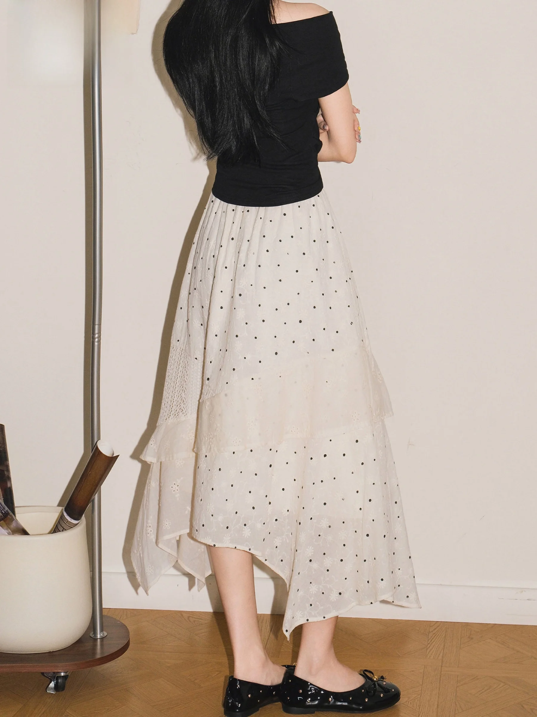 Korean A-Line Half Skirt Women's Summer High Waist Polka Dot Patchwork Asymmetrical Cake Skirt Casual Style Standard Fit
Korean A-Line Half Skirt Women's Summer High Waist Polka Dot Patchwork Asymmetrical Cake Skirt Casual Style Standard Fit