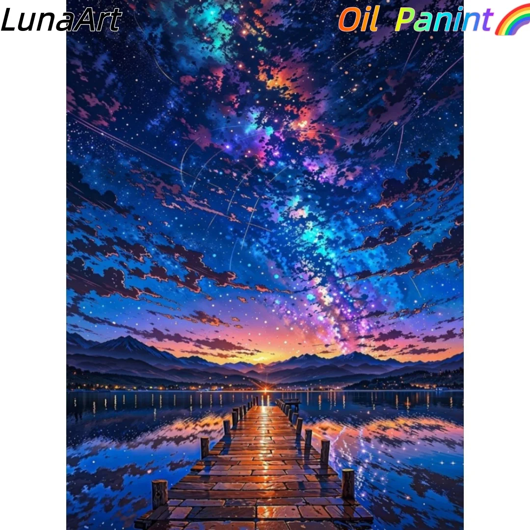 Цифровая картина маслом «сделай сам» звездного неба и пейзажа подходит для начинающих, подарков, ручной росписи и украшений для дома.
Цифровая картина маслом «сделай сам» звездного неба и пейзажа подходит для начинающих, подарков, ручной росписи и украшений для дома.