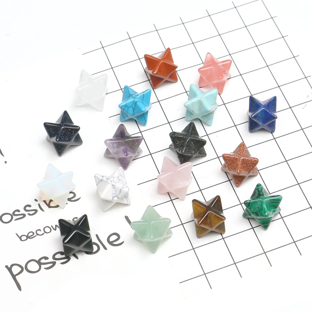 Mineraali 1.3cm Tiny Merkaba Star Crystal Stones Natural 7 Chakras Reiki Gemstones Healing Quartz for Home Meditation Decoration
Mineraali 1.3cm Tiny Merkaba Star Crystal Stones Natural 7 Chakras Reiki Gemstones Healing Quartz for Home Meditation Decoration