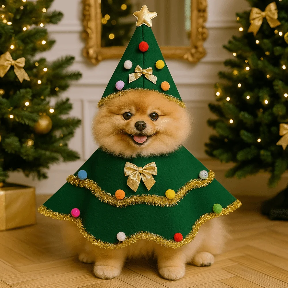 Cartoon Christmas Dog Cape Christmas Tree Design Polyester Pet Cloak Unique Adjustable Dog Cosplay Dress Festive Style
Cartoon Christmas Dog Cape Christmas Tree Design Polyester Pet Cloak Unique Adjustable Dog Cosplay Dress Festive Style