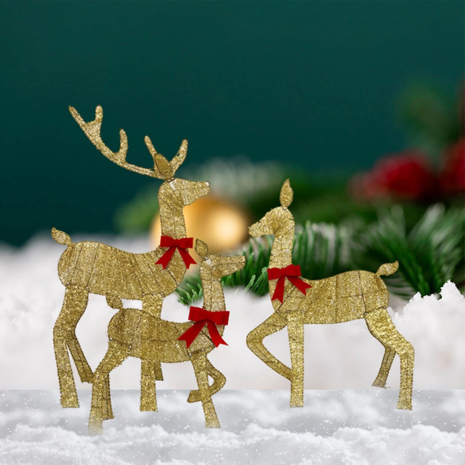 Deer Holiday Decoration Gold LED Easy Assembly 3 Piece Reindeer Family Decor for Xmas Festival Yard Decoration
Deer Holiday Decoration Gold LED Easy Assembly 3 Piece Reindeer Family Decor for Xmas Festival Yard Decoration