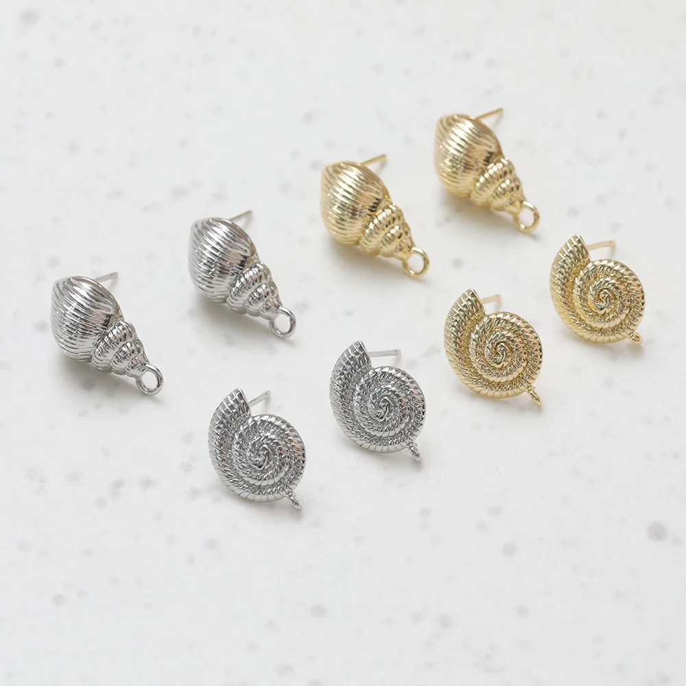 4PCS Brass Shell Conch Shaped Ear Studs 14K Gold Plated Jewelry Earrings DIY Accessories Components
4PCS Brass Shell Conch Shaped Ear Studs 14K Gold Plated Jewelry Earrings DIY Accessories Components