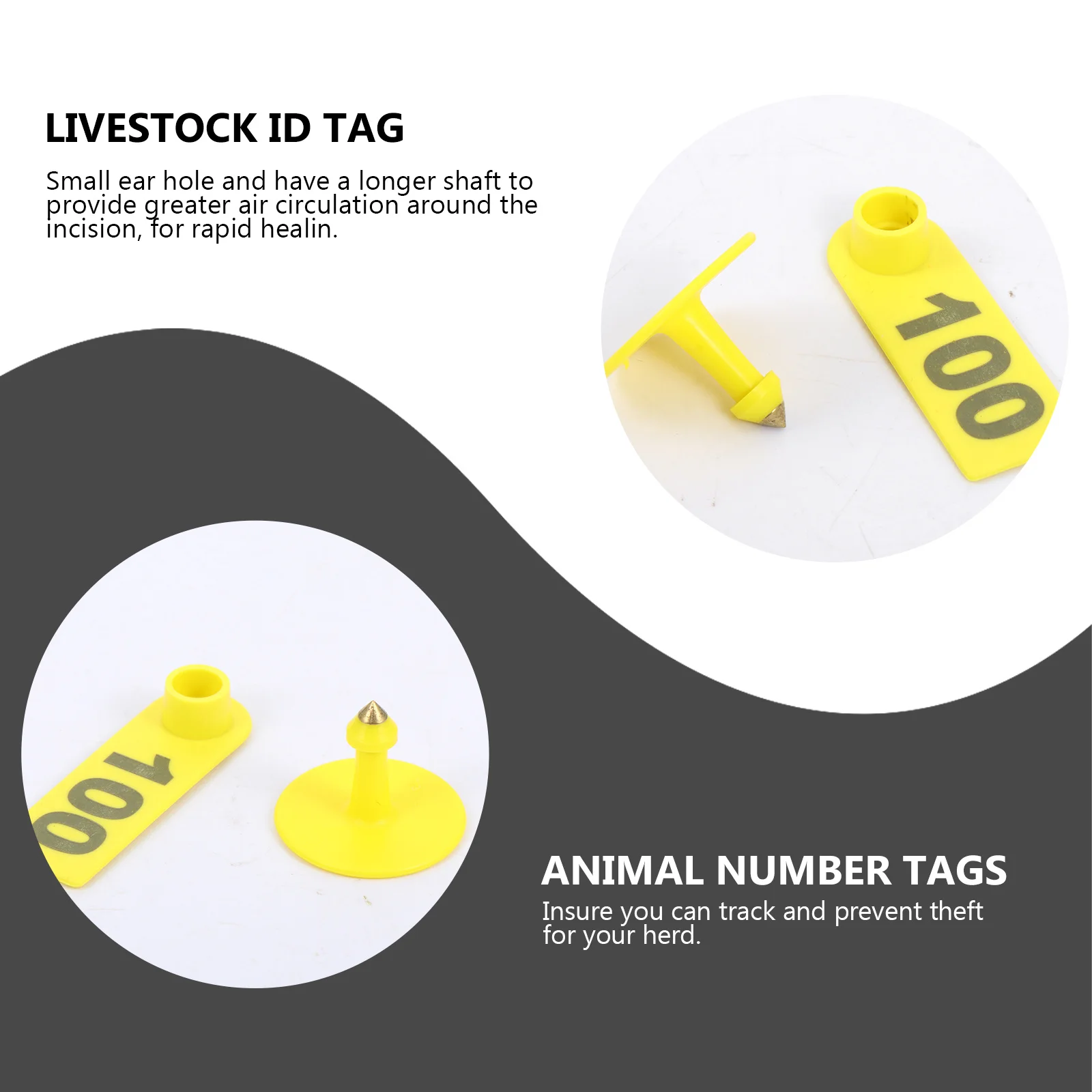100Pcs Numbered Livestock Ear Tags 001-100 Lightweight Tpu Water-Resistant Animal Id Tags for Cattle and Big Animals
100Pcs Numbered Livestock Ear Tags 001-100 Lightweight Tpu Water-Resistant Animal Id Tags for Cattle and Big Animals