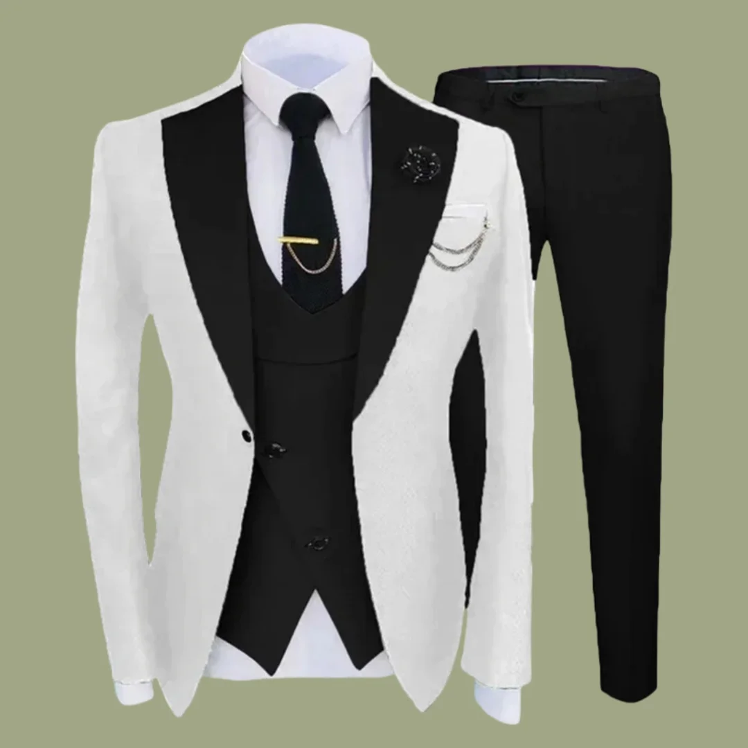 Men's 3 Piece Slim Fit Tuxedo Wedding Dress Suits Fashion Design Male Formal Party Suit Groomsman Blazer Vest Pants Set
Men's 3 Piece Slim Fit Tuxedo Wedding Dress Suits Fashion Design Male Formal Party Suit Groomsman Blazer Vest Pants Set
