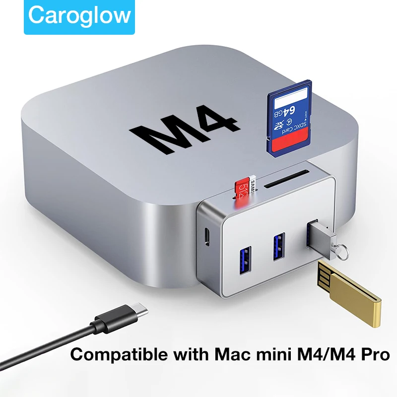 6-in-1 USB C Hub Dock for Mac mini M4&M4 Pro 10Gbps USB-C Port 3xUSB-A 3.0 SD/TF Card Reader Compact Aluminum Design
6-in-1 USB C Hub Dock for Mac mini M4&M4 Pro 10Gbps USB-C Port 3xUSB-A 3.0 SD/TF Card Reader Compact Aluminum Design