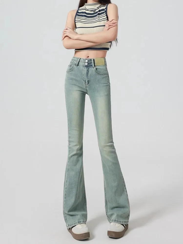 American Retro High Waist Bell Bottom Jeans Women's Summer New Design Double Buckle Slimming Floor Length Pants Cotton Stretc...
American Retro High Waist Bell Bottom Jeans Women's Summer New Design Double Buckle Slimming Floor Length Pants Cotton Stretc...