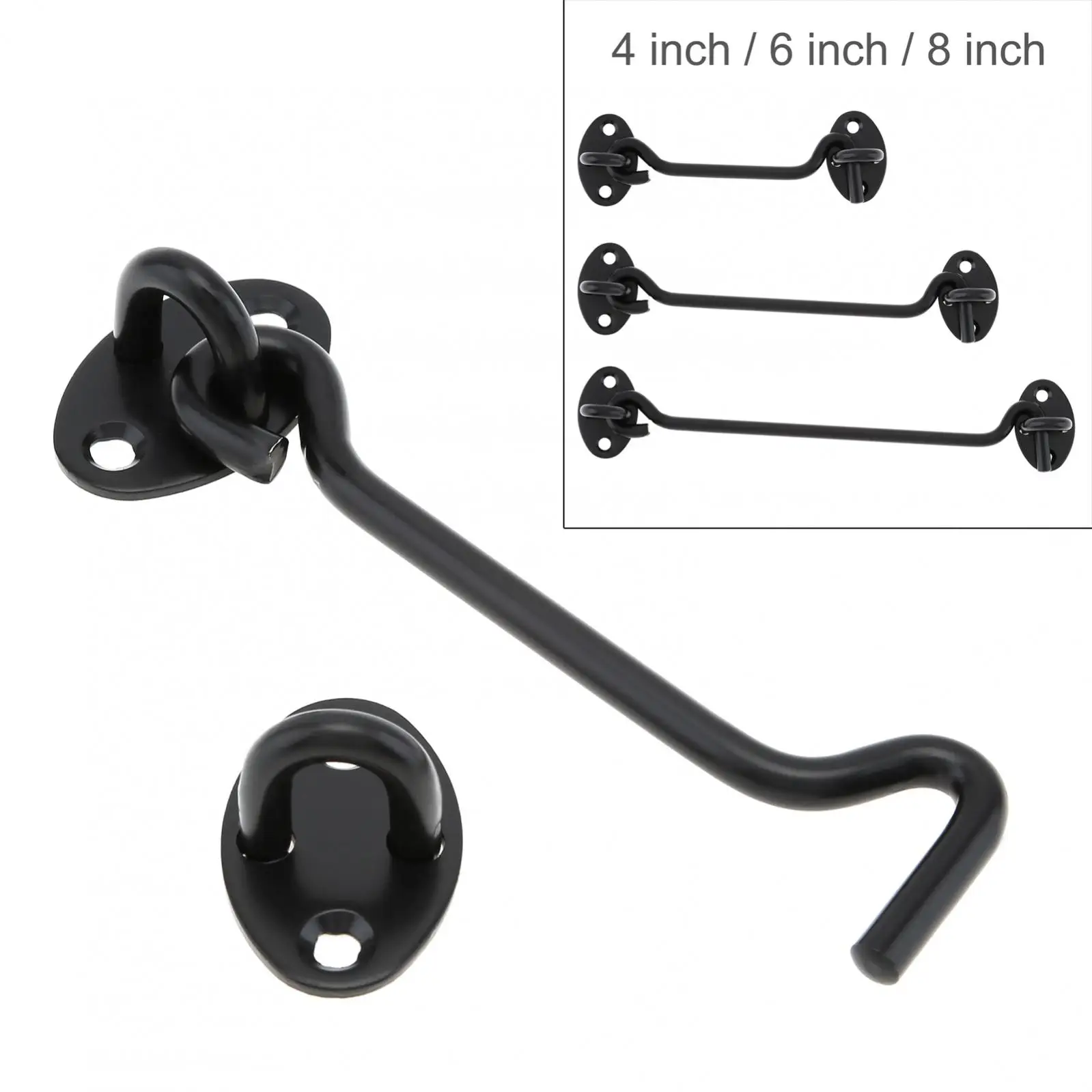 1 Piece 4 / 6 / 8 Inch Hook and Eye Lock Windproof Hook Thickened Stainless Steel Black Door Latch for Window / Sliding Door
1 Piece 4 / 6 / 8 Inch Hook and Eye Lock Windproof Hook Thickened Stainless Steel Black Door Latch for Window / Sliding Door