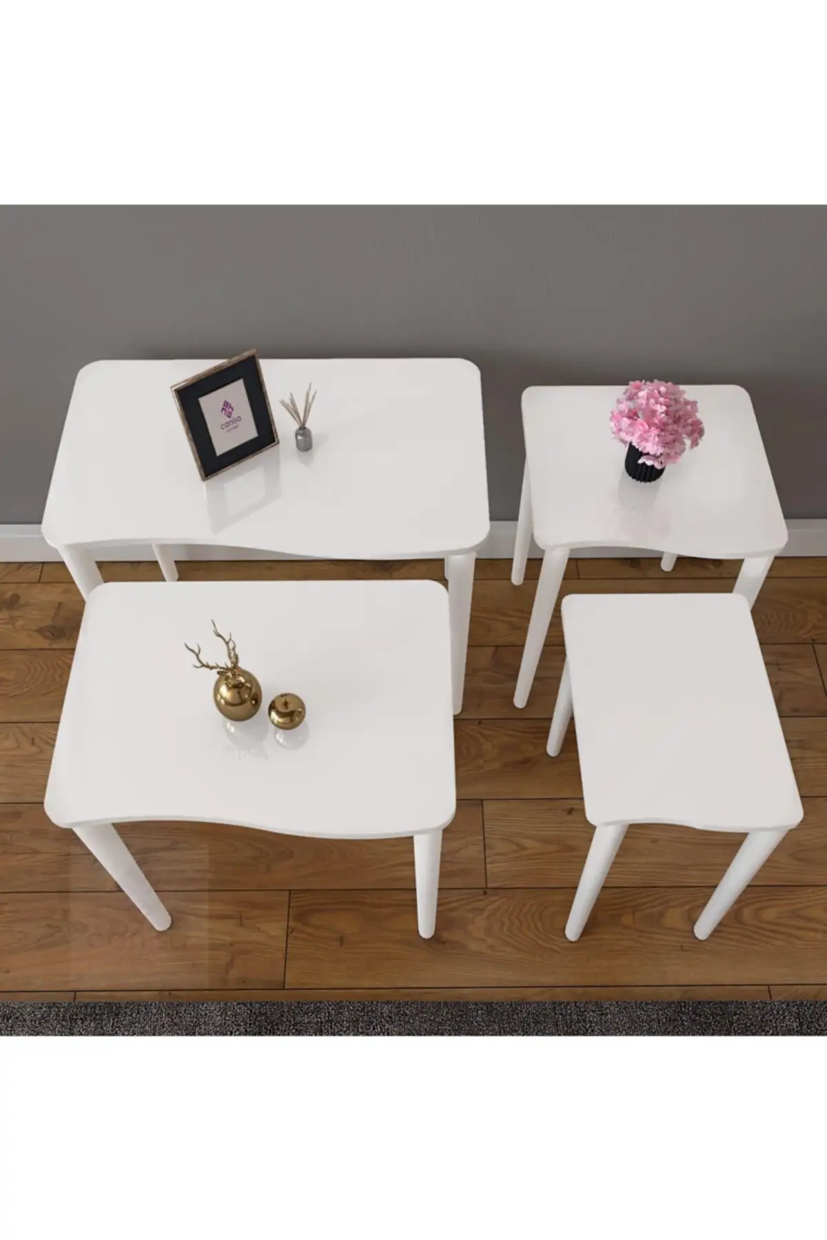 DOLBOVI Swan Series 4'lü Zigon Coffee Table Set Gloss Lacquer Painting-Color: White Coffee Table
DOLBOVI Swan Series 4'lü Zigon Coffee Table Set Gloss Lacquer Painting-Color: White Coffee Table