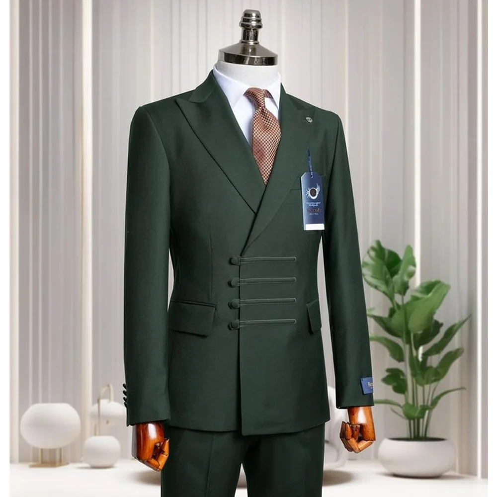 Chic Men Suits Solid Color Peak Lapel Blazer Sets 2 Pieces Single Breasetd Slim Fashion Prom Groom Wedding Party Tuxedos
Chic Men Suits Solid Color Peak Lapel Blazer Sets 2 Pieces Single Breasetd Slim Fashion Prom Groom Wedding Party Tuxedos