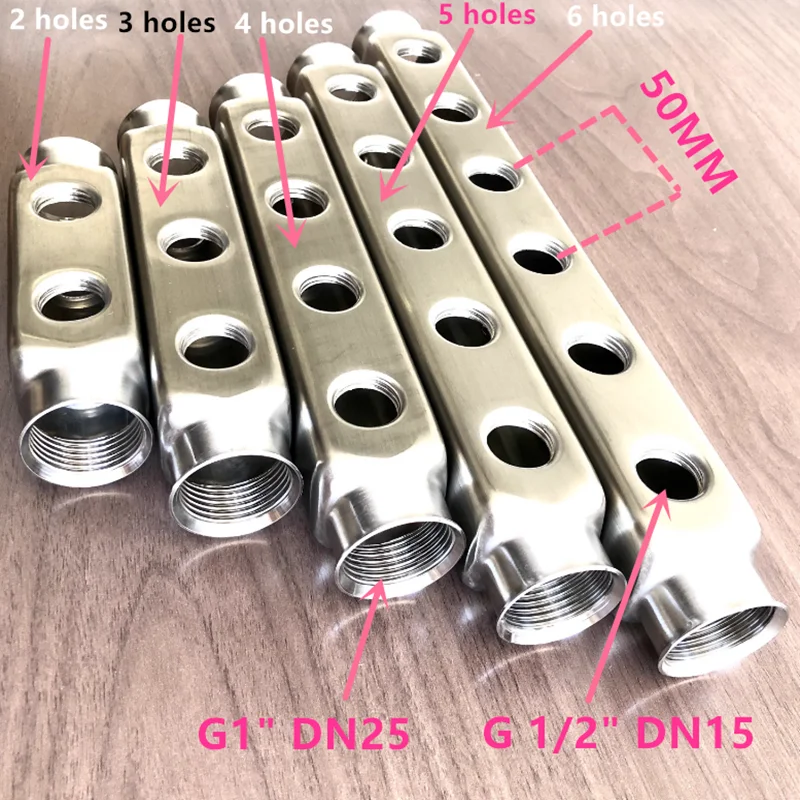 G1"G1/2" Floor heating system accessories stainless steel 304 Water Distribution Manifold for Underfloor Heating System DN25 1/2
G1"G1/2" Floor heating system accessories stainless steel 304 Water Distribution Manifold for Underfloor Heating System DN25 1/2