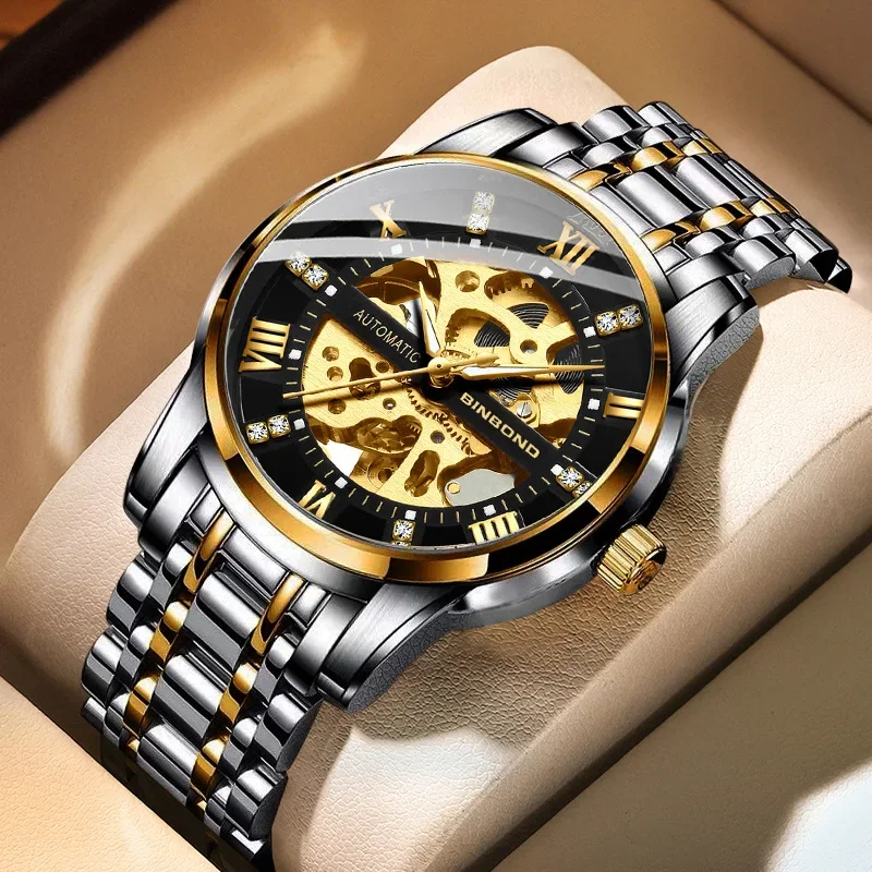 Binbang watch men's automatic mechanical watch hollow luminous waterproof simple fashion trend men's watch
Binbang watch men's automatic mechanical watch hollow luminous waterproof simple fashion trend men's watch