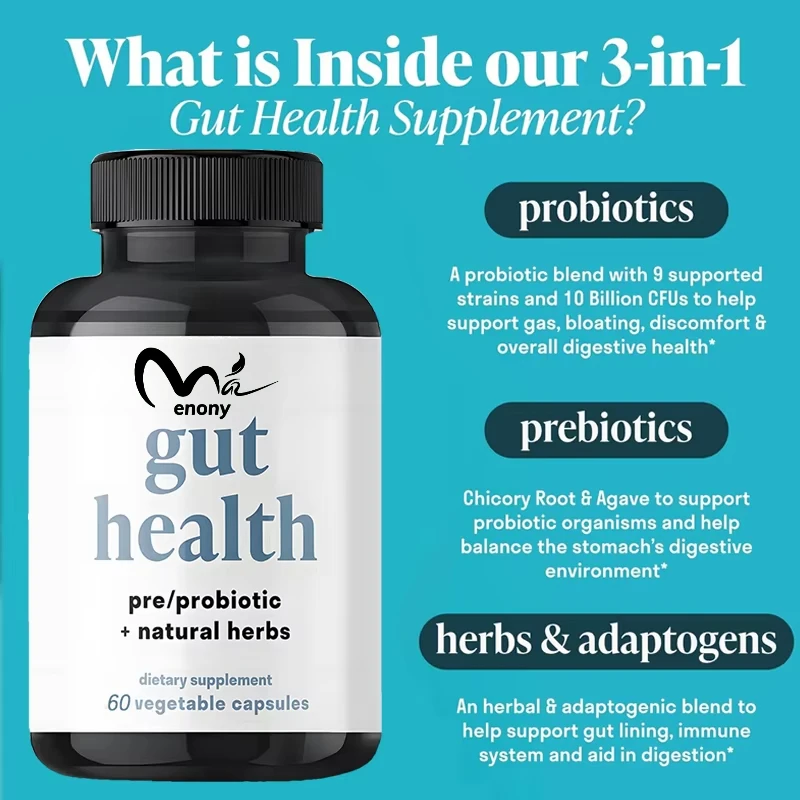 Multi in one intestinal health vegetarian capsule, containing probiotics and prebiotics for intestinal repair, helping digestion
Multi in one intestinal health vegetarian capsule, containing probiotics and prebiotics for intestinal repair, helping digestion