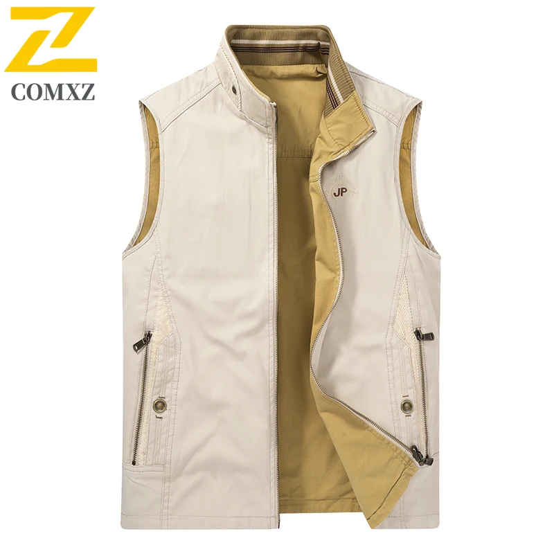 Spring Autumn Men's Vest Fashionable Embroidered Multi Pocket Design Two Sides Wearable Cotton Top Outdoor Fishing Camping Vest
Spring Autumn Men's Vest Fashionable Embroidered Multi Pocket Design Two Sides Wearable Cotton Top Outdoor Fishing Camping Vest