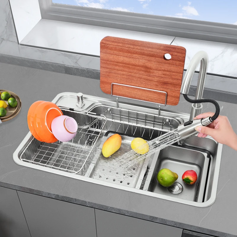 3D flat for the kitchen sink Japanese-style large single-slot under the table basin 304 stainless steel dish basin household
3D flat for the kitchen sink Japanese-style large single-slot under the table basin 304 stainless steel dish basin household