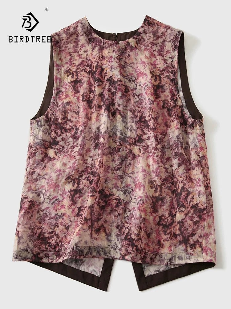 BirdTree-28.8%Silk 71.2%Linen Elegant Vest, Sleeveless Print Back Button, Women French Casual Loose Vest, 2026 Spring T63266CC
BirdTree-28.8%Silk 71.2%Linen Elegant Vest, Sleeveless Print Back Button, Women French Casual Loose Vest, 2026 Spring T63266CC