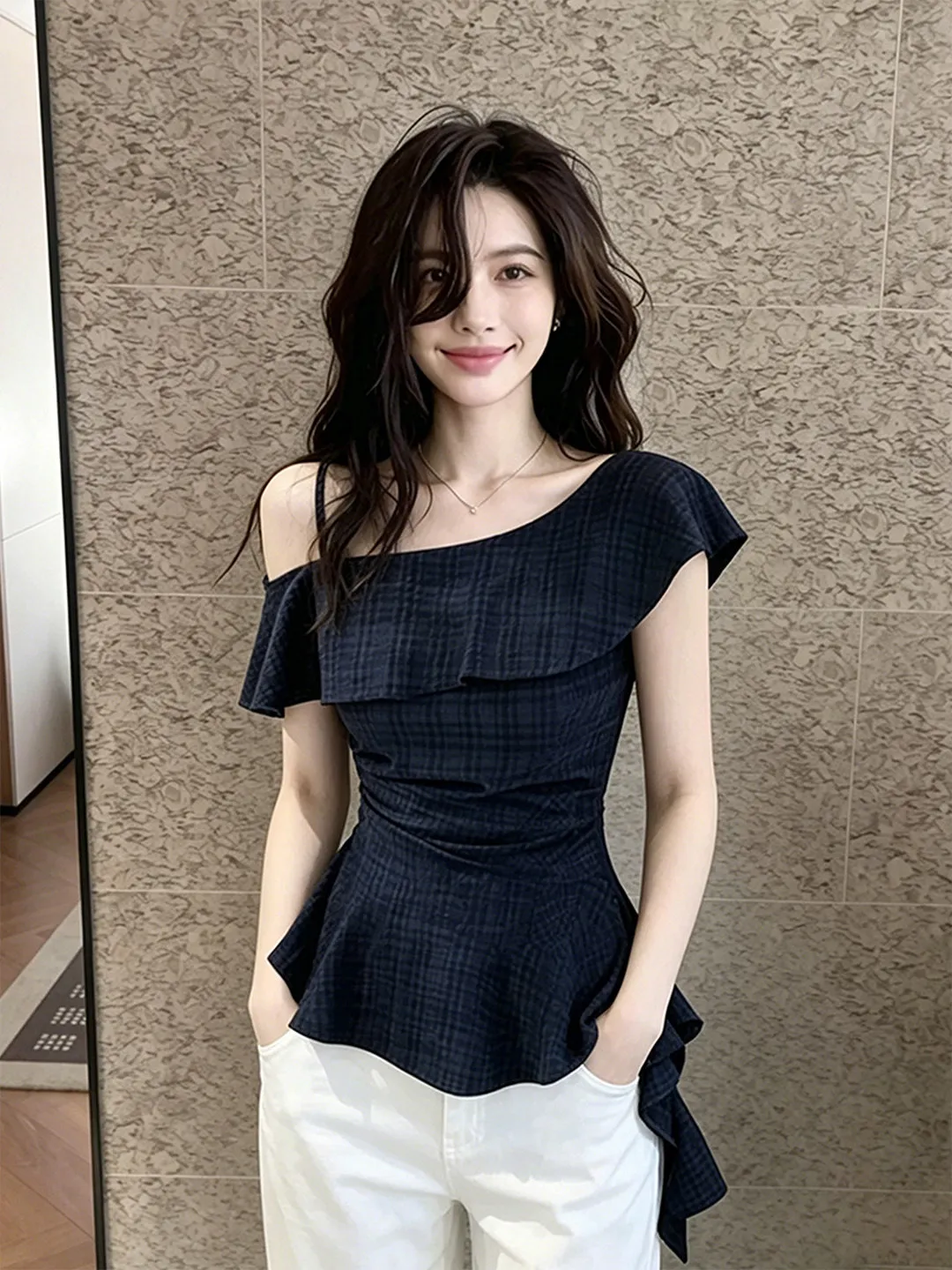 Elegant Blue Shirt Women's Fashionable Slim Fit Summer Unique Beautiful Shoulder Design Shirt Citywalk Short Sleeve Citywalk
Elegant Blue Shirt Women's Fashionable Slim Fit Summer Unique Beautiful Shoulder Design Shirt Citywalk Short Sleeve Citywalk