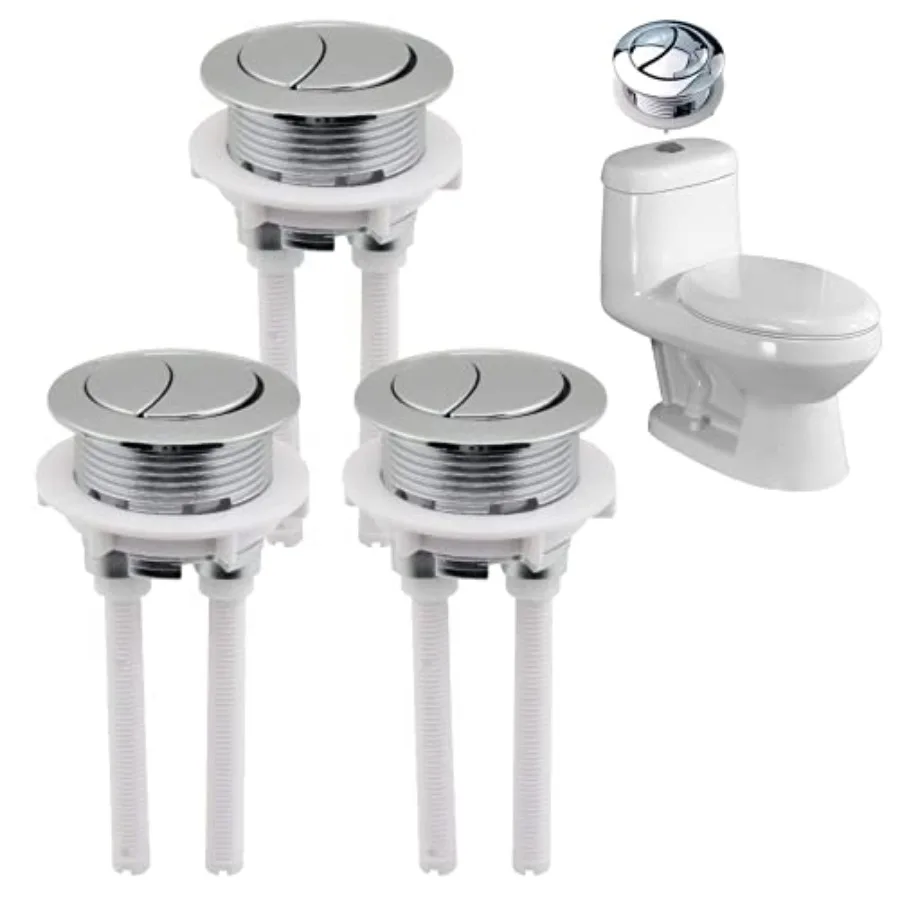 3 Pcs 38mm Dual Push Flushing Toilet Button, Replaced Tank Button with Thread Diameter, for Water Valve
3 Pcs 38mm Dual Push Flushing Toilet Button, Replaced Tank Button with Thread Diameter, for Water Valve