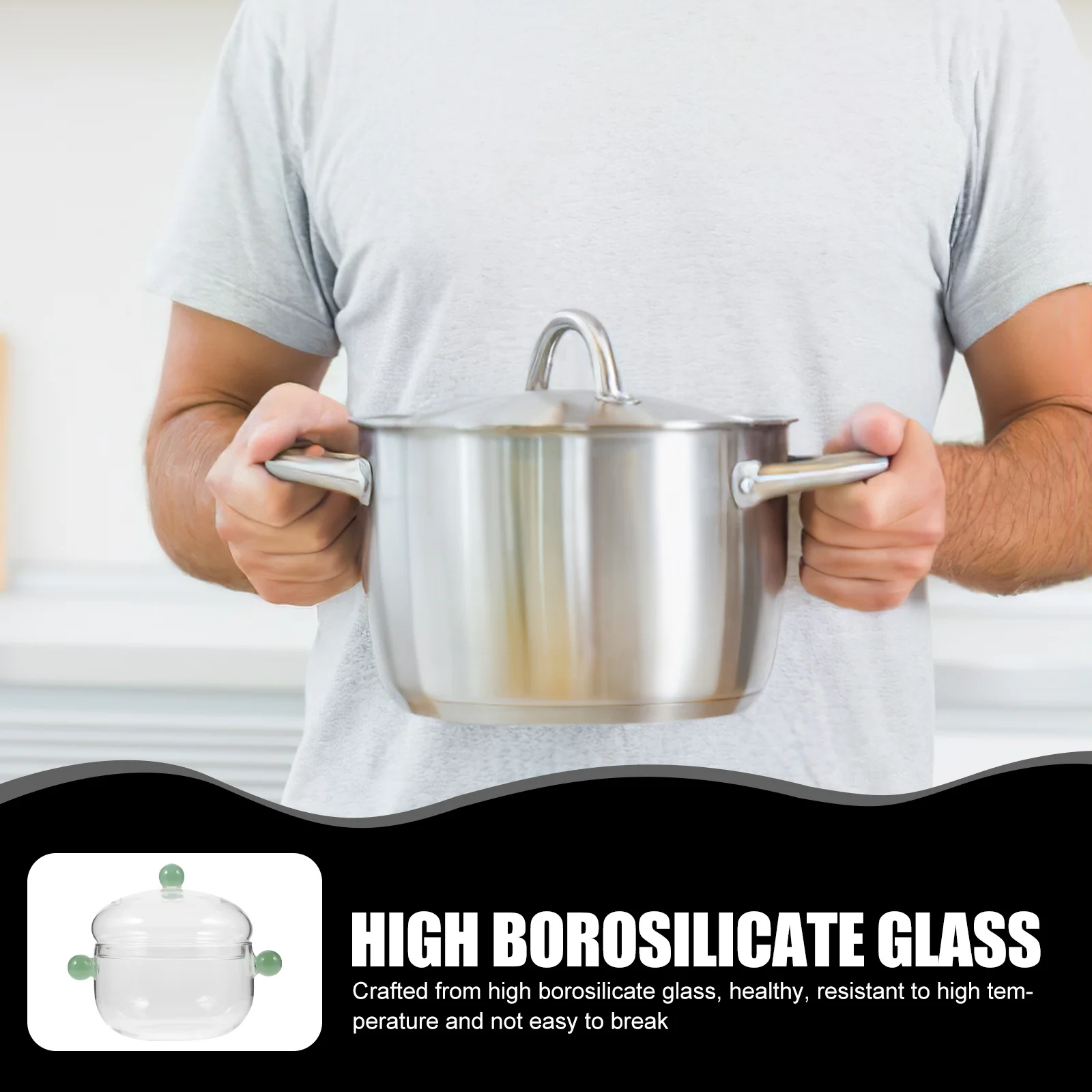Glass Saucepan High Borosilicate Double Ear Clear Pot Lid Suitable for Electric Gas Induction Stovetop Cooking Soup Noodles Stew
Glass Saucepan High Borosilicate Double Ear Clear Pot Lid Suitable for Electric Gas Induction Stovetop Cooking Soup Noodles Stew