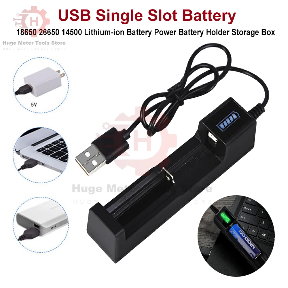 Зарядное устройство с одним разъемом USB для литий-ионных аккумуляторов 18650 26650 14500
Зарядное устройство с одним разъемом USB для литий-ионных аккумуляторов 18650 26650 14500