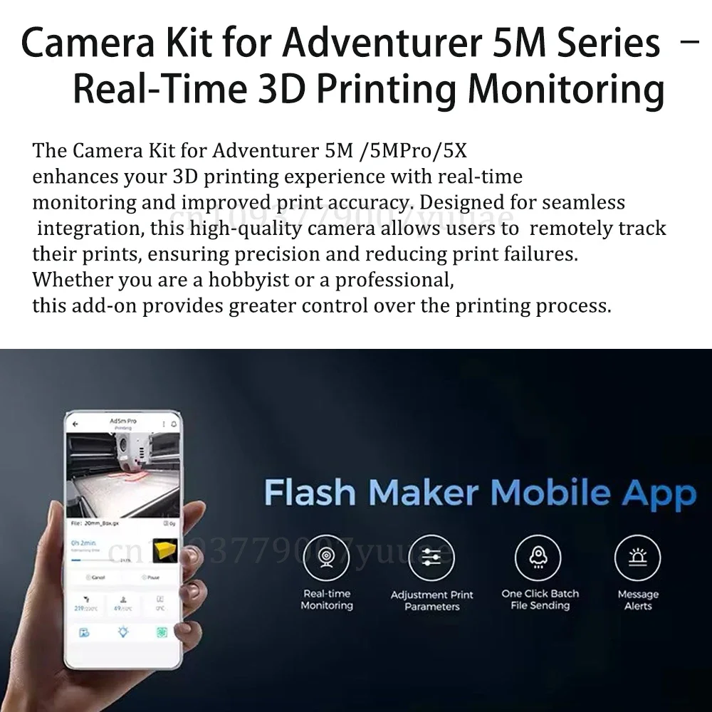Оригинальная камера для камеры Flashforge в сборе для комплекта камеры AD5X серии Adventurer 5M для 3d-принтера AD 5MPro
Оригинальная камера для камеры Flashforge в сборе для комплекта камеры AD5X серии Adventurer 5M для 3d-принтера AD 5MPro